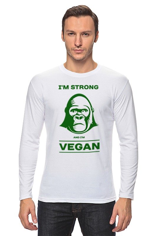 Printio Лонгслив I'm strong & i'm vegan